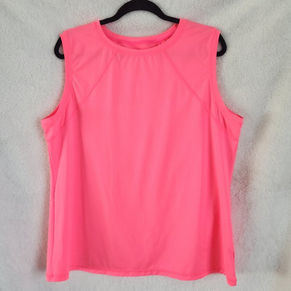 SOFIBELLA - NWOT Women's Sleeveless Top - UV Colors - Size 2X - Neon Pink/Coral